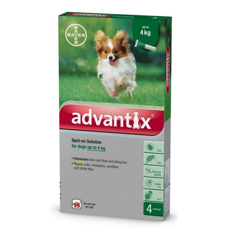 אדוונטיקס טיפות למניעת פרעושים וקרציות לכלבים עד 4 ק"ג