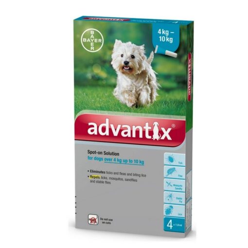 אדוונטיקס טיפות למניעת פרעושים וקרציות לכלבים 4-10 קג