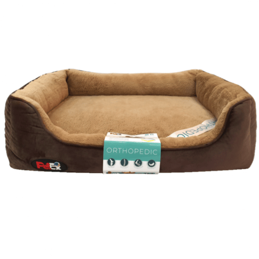 מיטה אורתופדית לכלב בצבע חום - פטקס