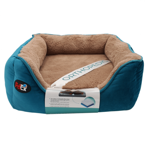 מיטה אורתופדית לכלב בצבע טורקיז - פטקס