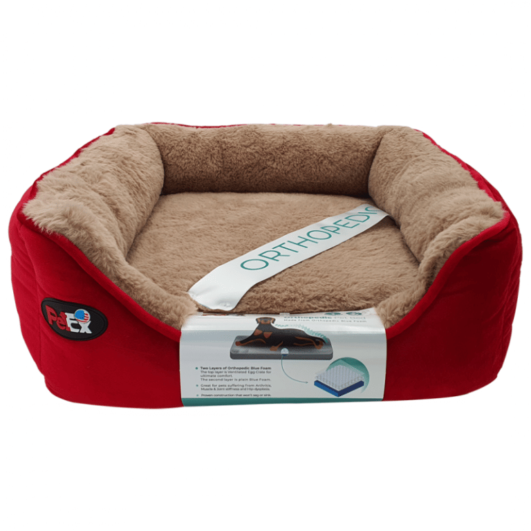 מיטה אורתופדית לכלב בצבע אדום - פטקס