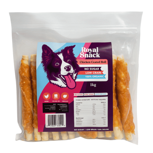 מקלות לעיסה בציפוי עוף 7 אינץ 1 ק"ג - Royal Snack chicken coated roll