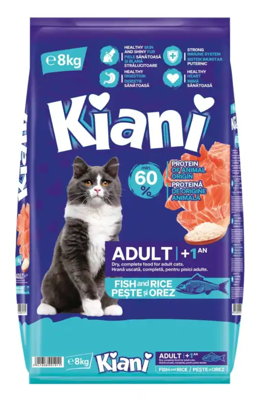קיאני חתול דג ואורז 8 ק"ג - Kiani