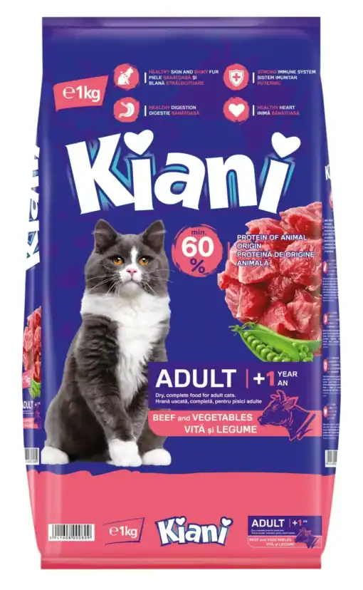 קיאני חתול בקר וירקות 1 ק"ג - Kiani