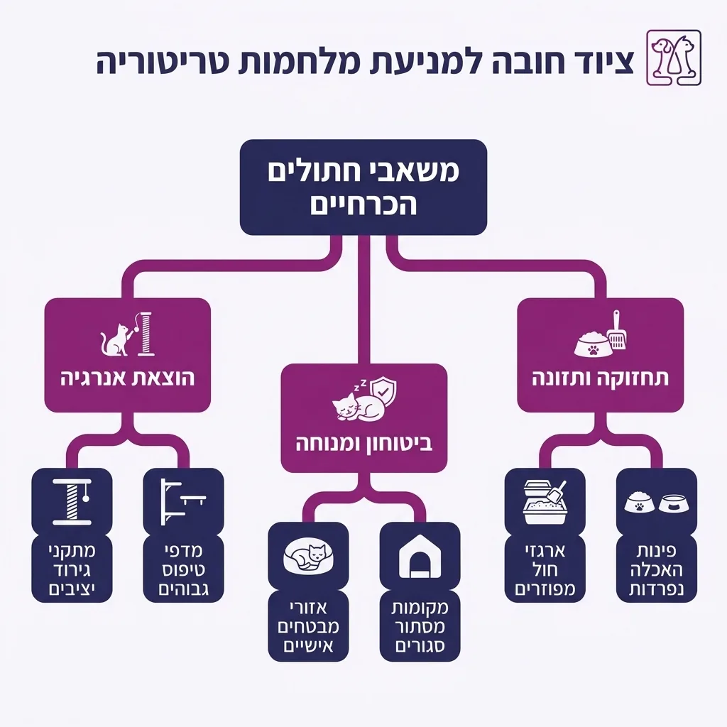 אינפוגרפיקה — ציוד חובה למניעת מלחמות טריטוריה: משאבי חתולים הכרחיים